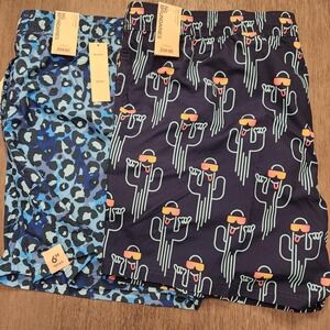 No Boundaries 2 Pair 3X Blue Swim Trunks Men's‎ NWT